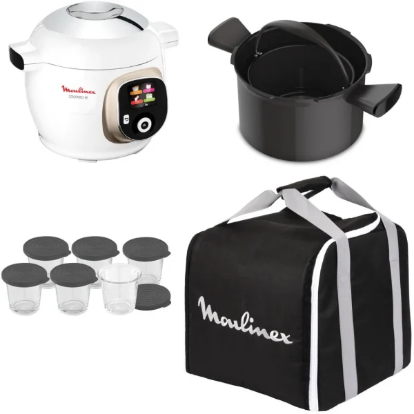 Moulinex Cookeo+ 150 Recettes Blanc Doré – CE851A10 + Housse Pour Cookeo – XA6… 1