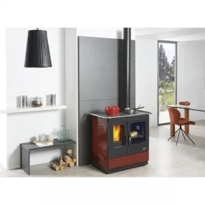 Cuisinière à Bois 6.5kw Rouge – 241100carmin – GODIN 9