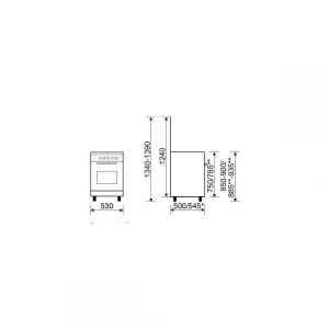 Glem Cuisinière Alpha 53 X 50 Cm Blanche/plan De Cuisson Inox – Four Tout … 12
