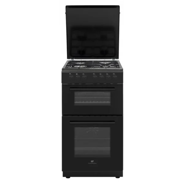 Cuisiniere Gaz CONTINENTAL EDISON CECDF5060B3 – 4 Feux – Noir – L50 X… 1