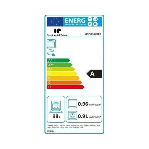 Cuisiniere Piano Gaz CONTINENTAL EDISON CECP9060BODX – 5 Feux – L89,9 … 3