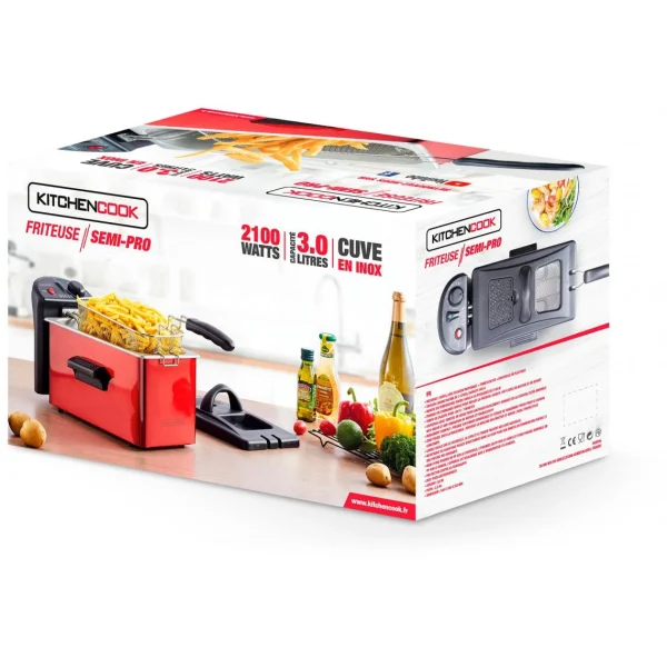 Friteuse Kitchencook 3L 2100W Rouge 9