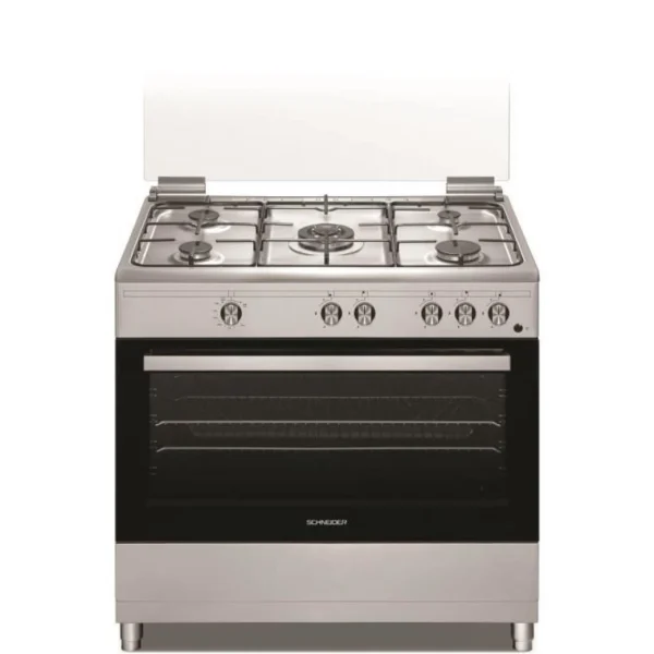 Schneider® Cuisiniere Full Gas SCCFG95X – 5 Foyers – Four 96L 1